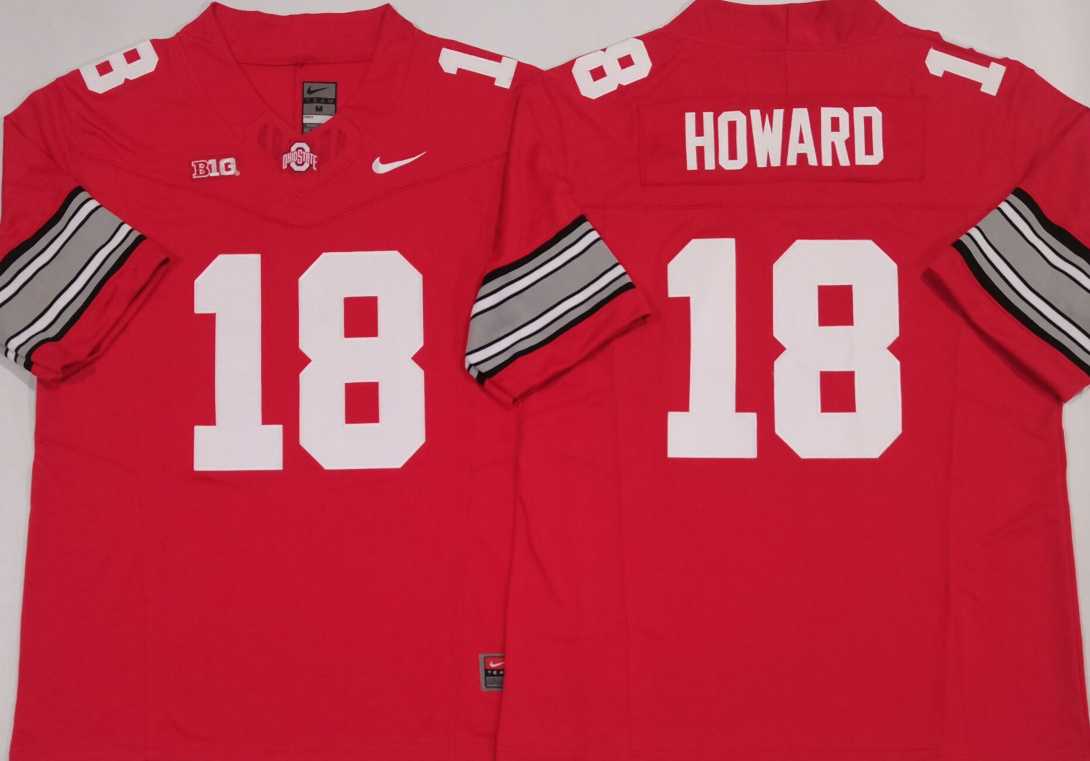 Mens Ohio State Buckeyes #18 Will Howard Red 2025 F.U.S.E. Limited Stitched Jersey->ohio state buckeyes->NCAA Jersey